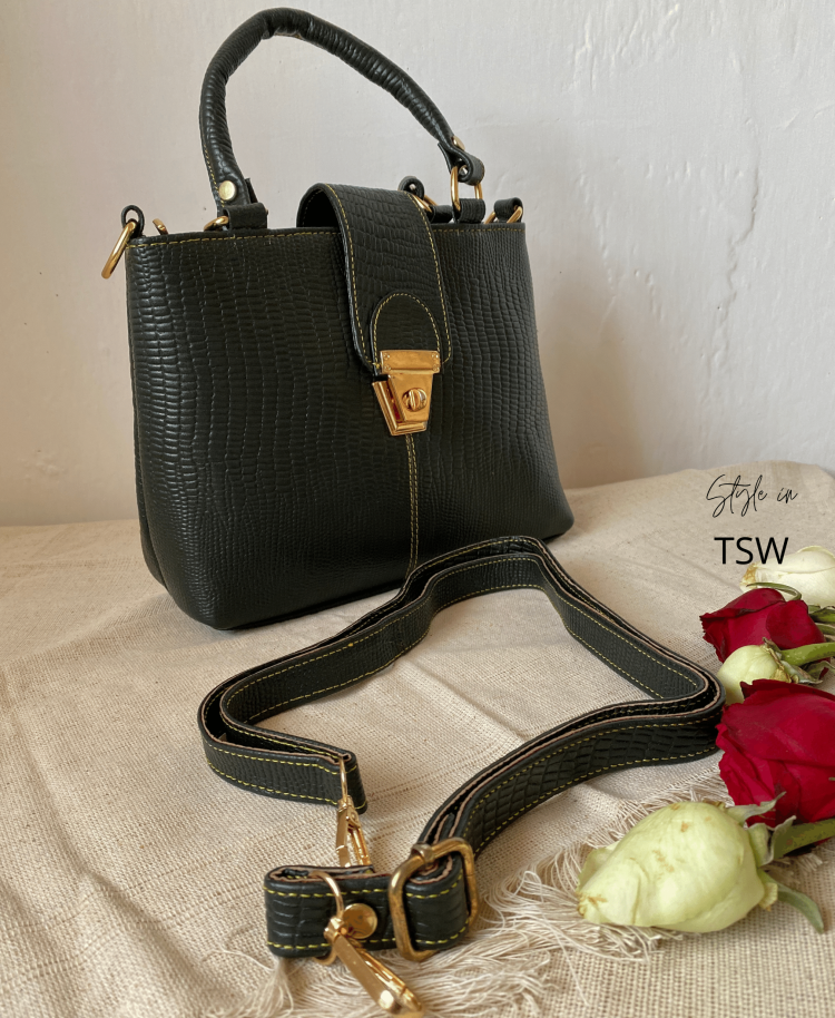 Olive Green Leather Handbag Styleinthesway 