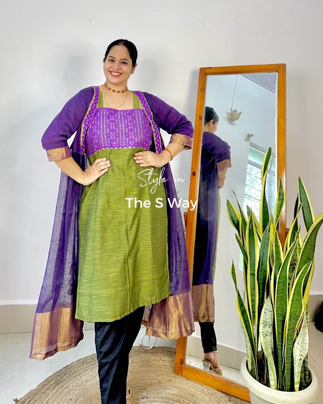 GREEN AND PURPLE KURTA 2 (1)